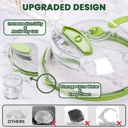 Adjustable Microwave Splatter Cover with Handle and Transparent Lid, Featuring Water Storage Box and Adjustable Steam Vents for Food Ventilation