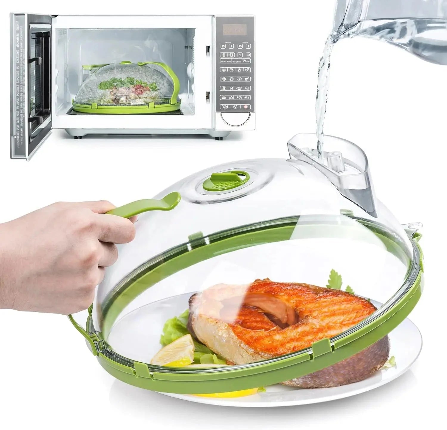 SearchFindOrder AESQ-33Microwave Transparent Adjustable Microwave Vent Cover Lid