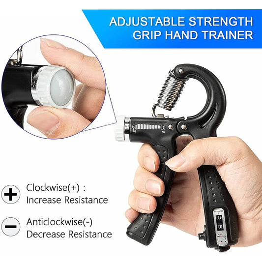 SearchFindOrder Gray Hand Grip Strengthener, Adjustable Hand Grips for Strength Training, Wrist and Forearm Strength Trainer