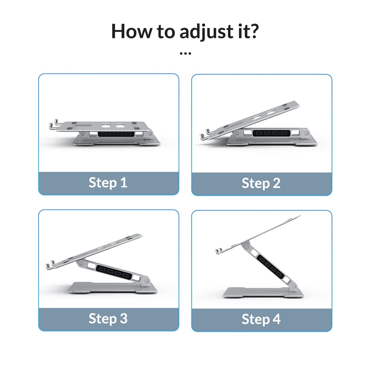 Aluminum Foldable Laptop Cooling Stand with USB 3.0 Hub - Smart Shop (Online Store for wise shoppers) 