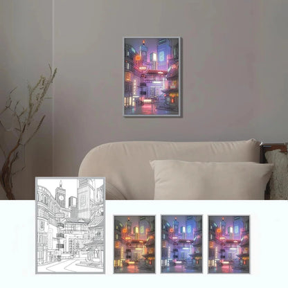 SearchFindOrder S (21.5 x 15.5cm) / Touch Switch / USB Plug | CHINA Anime LED Light Painting Enchanting Cityscape Edition