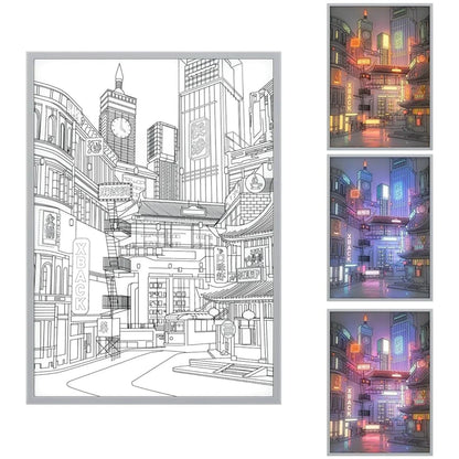 SearchFindOrder S (21.5 x 15.5cm) / Touch Switch / USB Plug | CHINA Anime LED Light Painting Enchanting Cityscape Edition