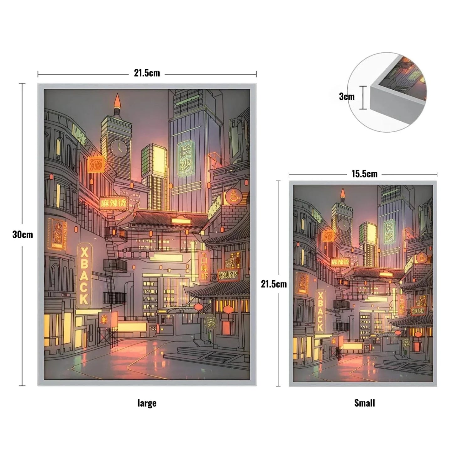 SearchFindOrder S (21.5 x 15.5cm) / Touch Switch / USB Plug | CHINA Anime LED Light Painting Enchanting Cityscape Edition