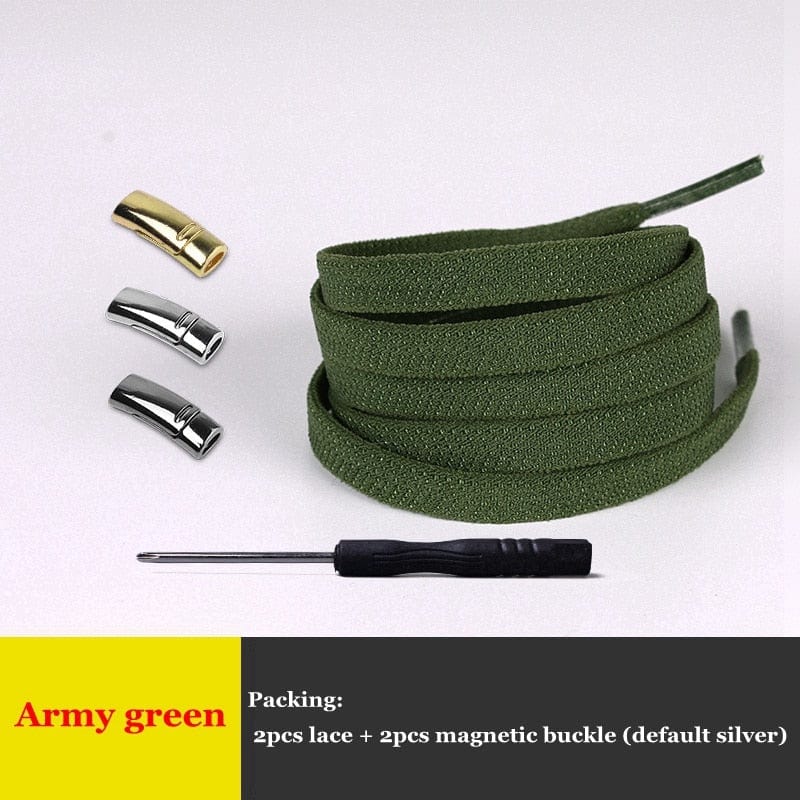 SearchFindOrder 2pcs Gun color / China / 100cm Smart Magnetic No-Tie Shoelaces