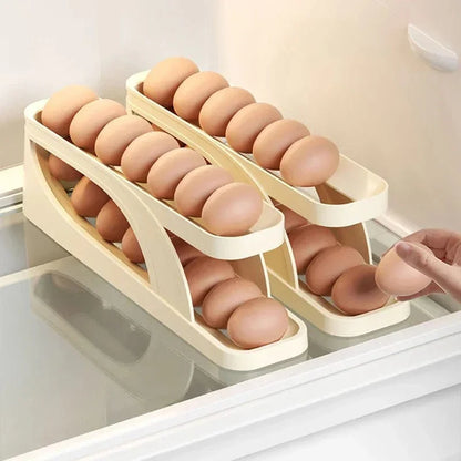 SearchFindOrder Yellow Automatic Rolling Egg Rack Holder Storage Box