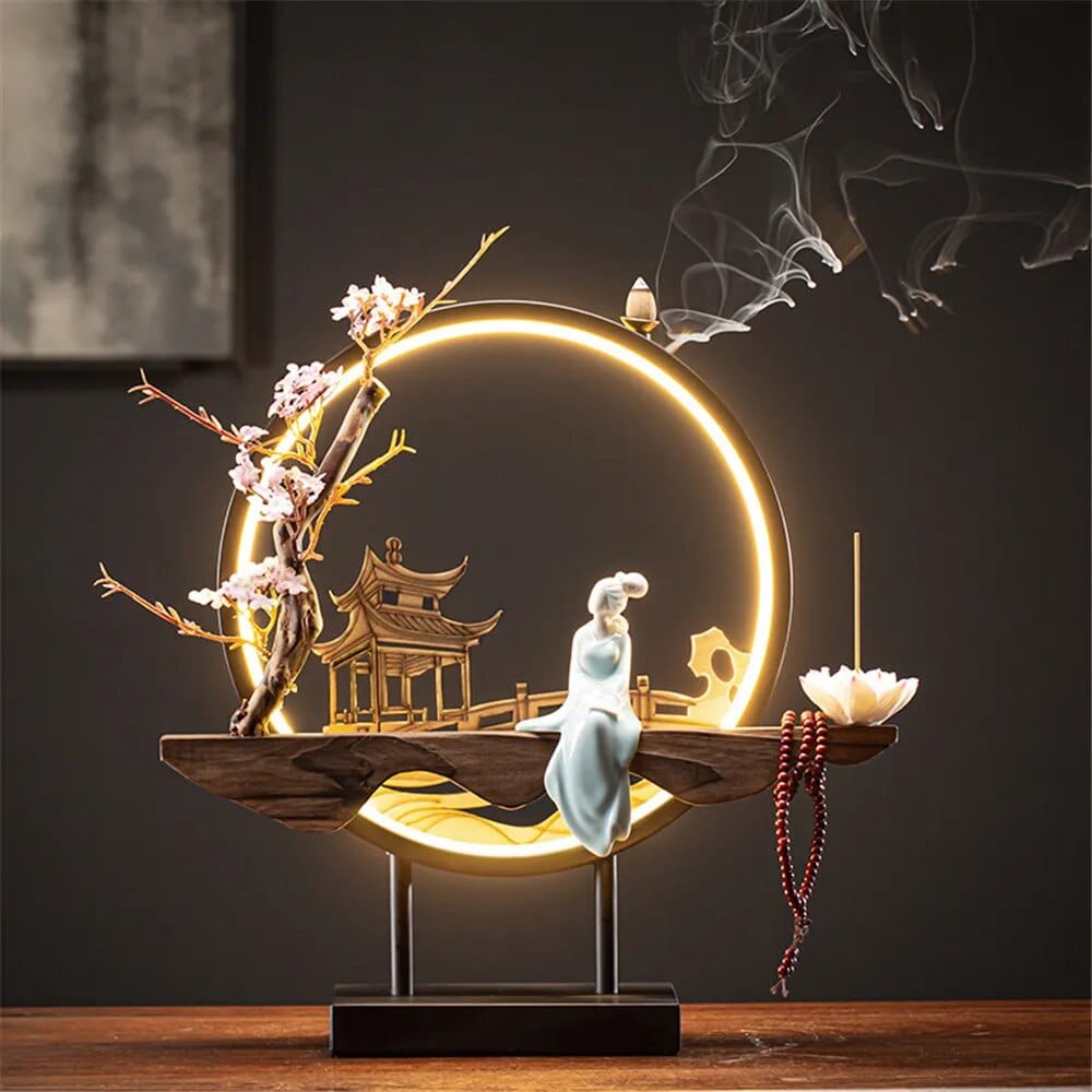 Lumina Flow Ceramic Incense Burner Night-Time Elegance