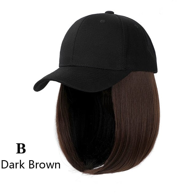 SearchFindOrder cold brown Knitted Long Hair Wig Beanie