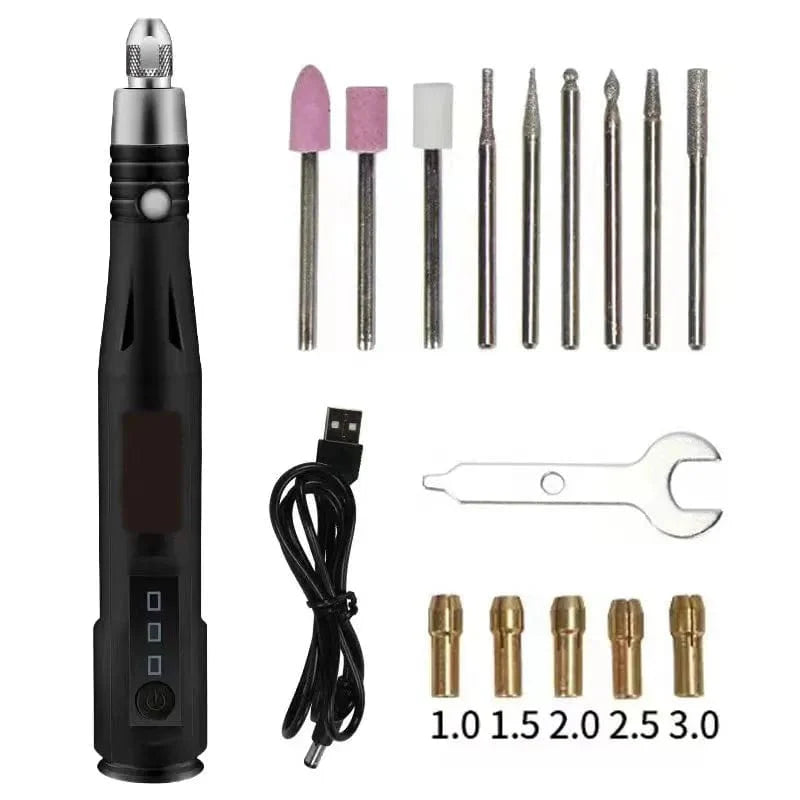 Mini Cordless Rotary Tool, Portable 5V Jewelry Polishing Kit with 120 Pieces Rotary Accessory Kit, Max Speed Load up to 15000 RPM, USB Charging, Engraving Pen, Polishing, Grinding, DIY Crafts