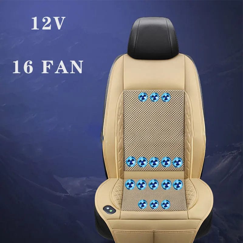 12V Ventilated Cooling Car Seat Cushion for Front Seat with 8/16 Turbo Fans, Adjustable Temperature Comfortable Car Seat Cover