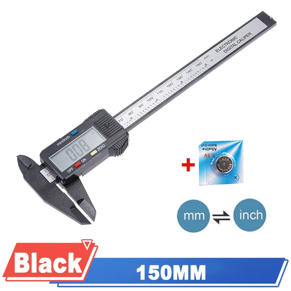 Electronic Digital Vernier Micrometer Caliper Measuring Tool Stainless Steel Large LCD Screen 0-6 Inch/150mm