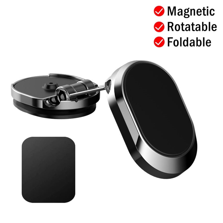 SearchFindOrder Silver 360° Rotation Foldable Magnetic Car Phone Holder