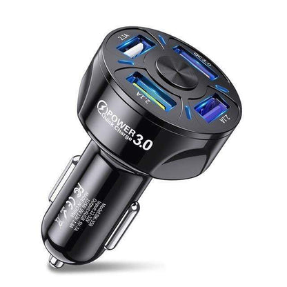 4 Port USB Fast Charging 45W Car Charger