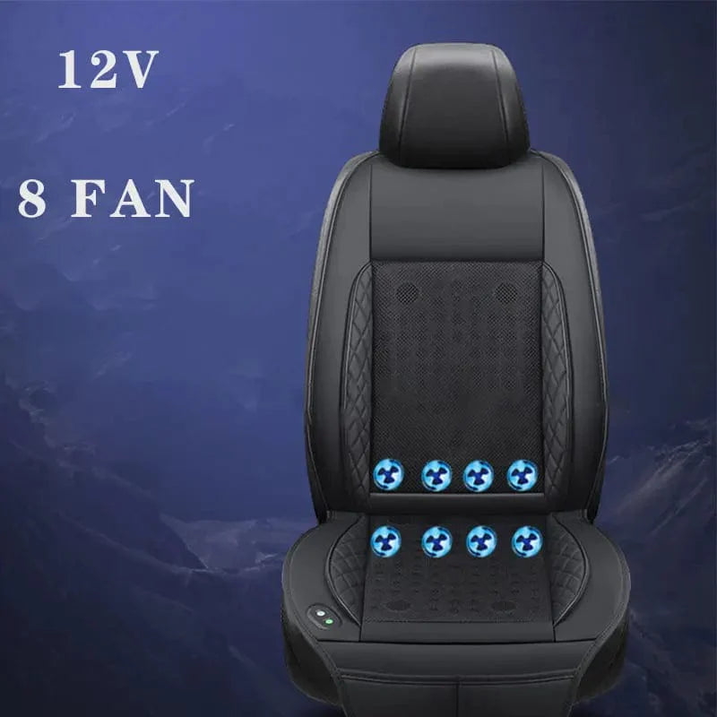 12V Ventilated Cooling Car Seat Cushion for Front Seat with 8/16 Turbo Fans, Adjustable Temperature Comfortable Car Seat Cover