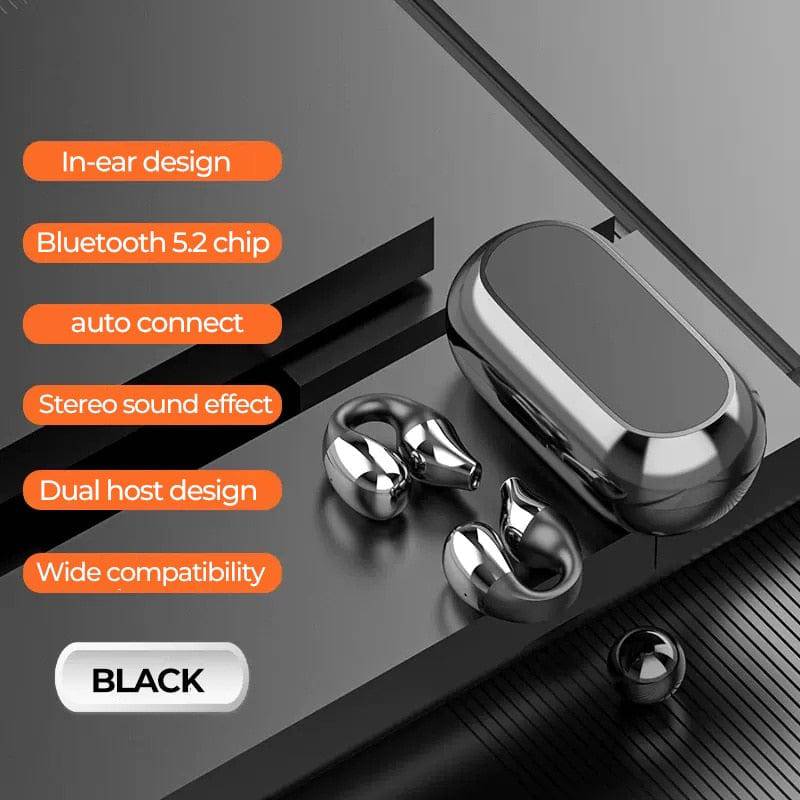 SearchFindOrder White Bluetooth 5.2 Wireless Earclip Design Headphones With Case