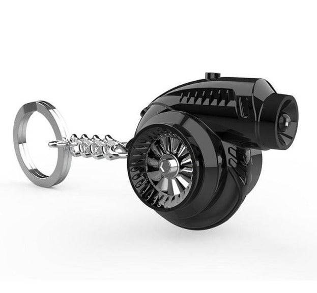 SearchFindOrder Black / China Mini Supercharger Turbo Fan Keychain 300 Lumens Flashlight with Sound Effects