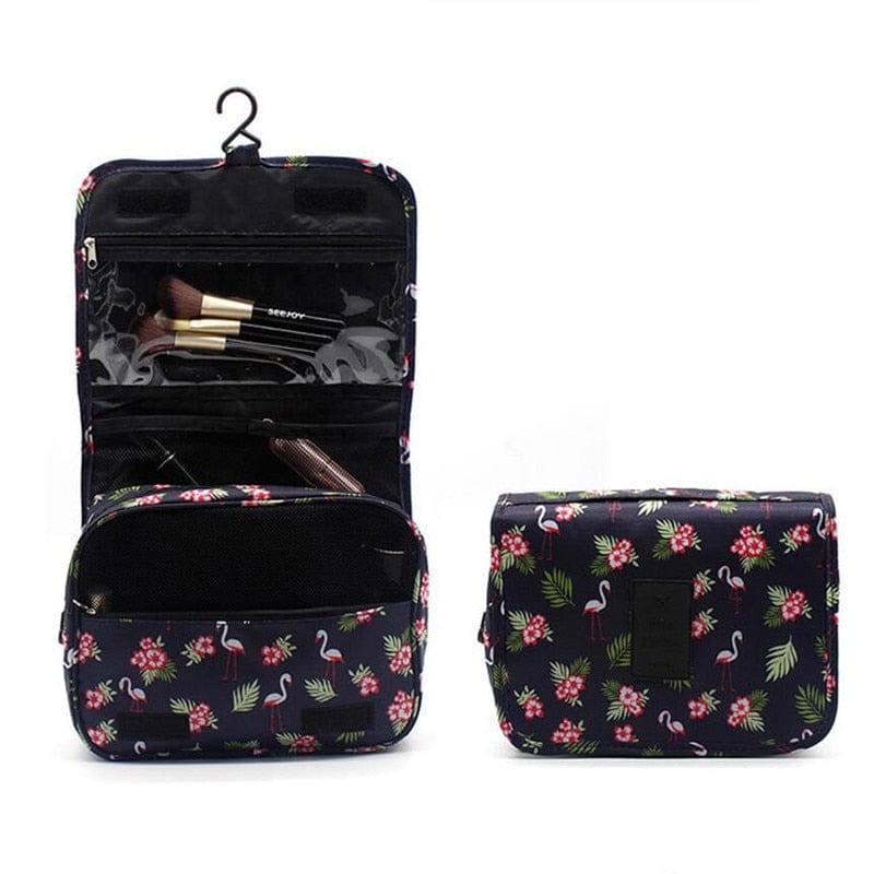 SearchFindOrder Grey flamingo / China Waterproof Travel Cosmetic Toiletries Bag with Hook