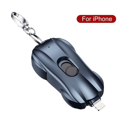 SearchFindOrder Silver-for iPhone / China Portable 1500mAh Compact Power Bank Keychain Charger for iPhone & Samsung