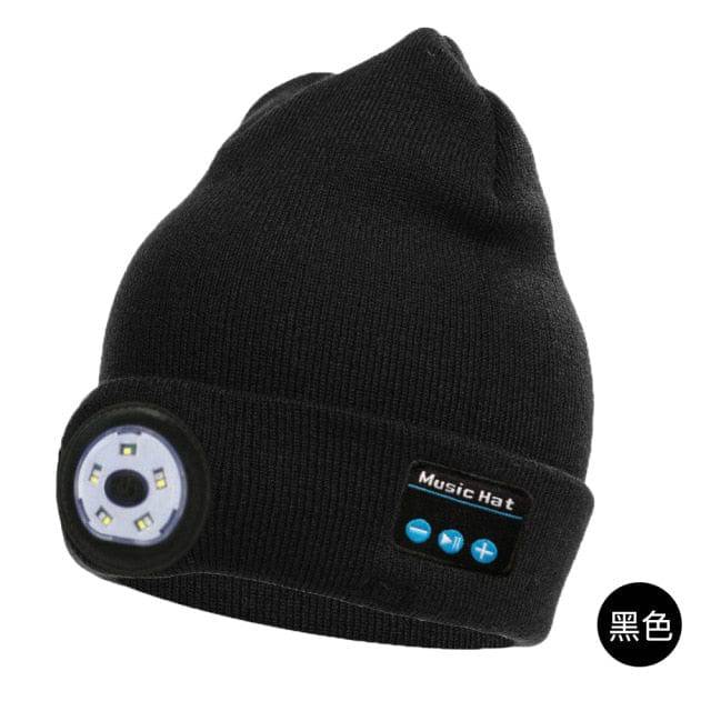 SearchFindOrder Knitted Light Gray LED Wireless Headphone Music Winter Hat