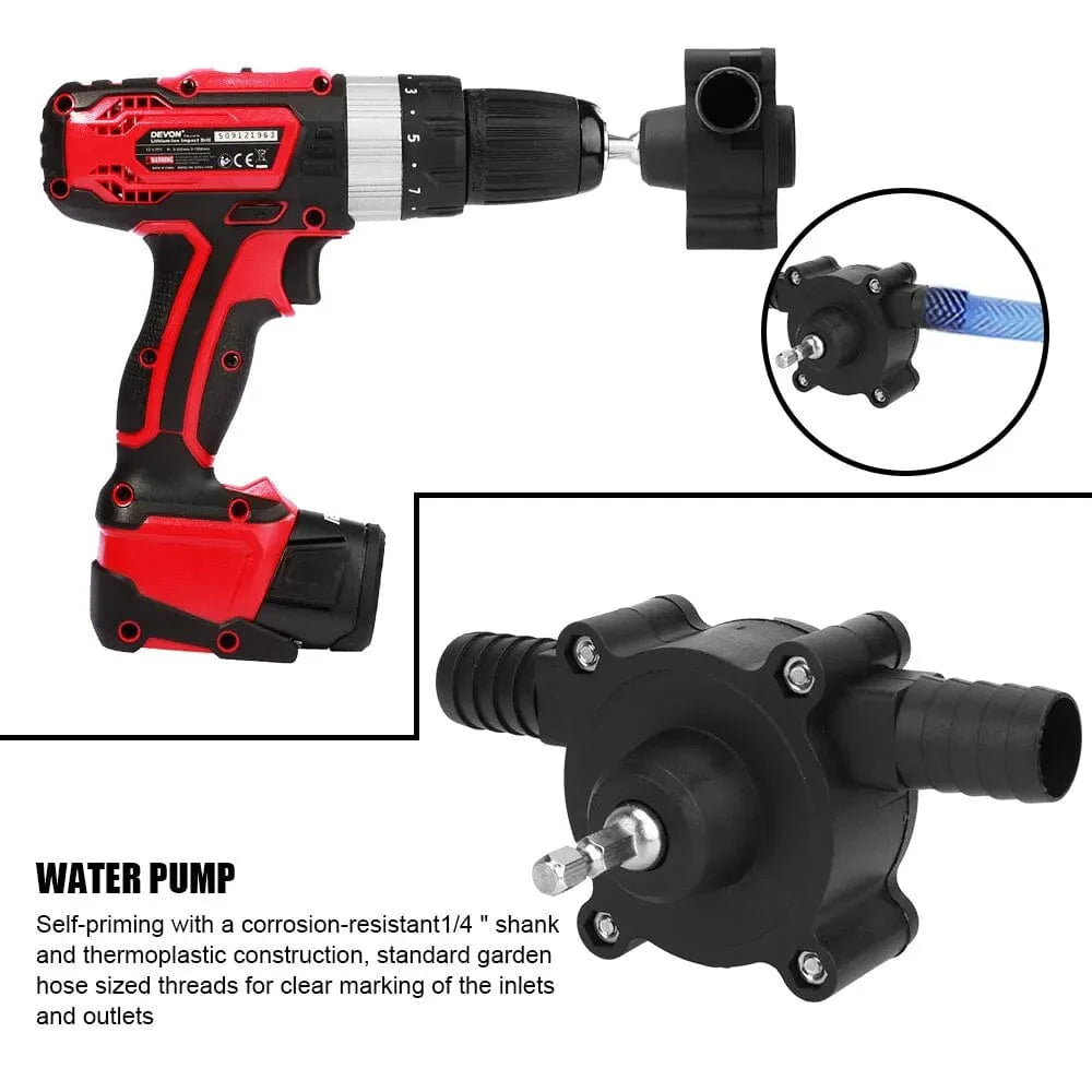 Mini Electric Drill Pump, Portable Home Garden Outdoor Hand Drill Powered Water Pump