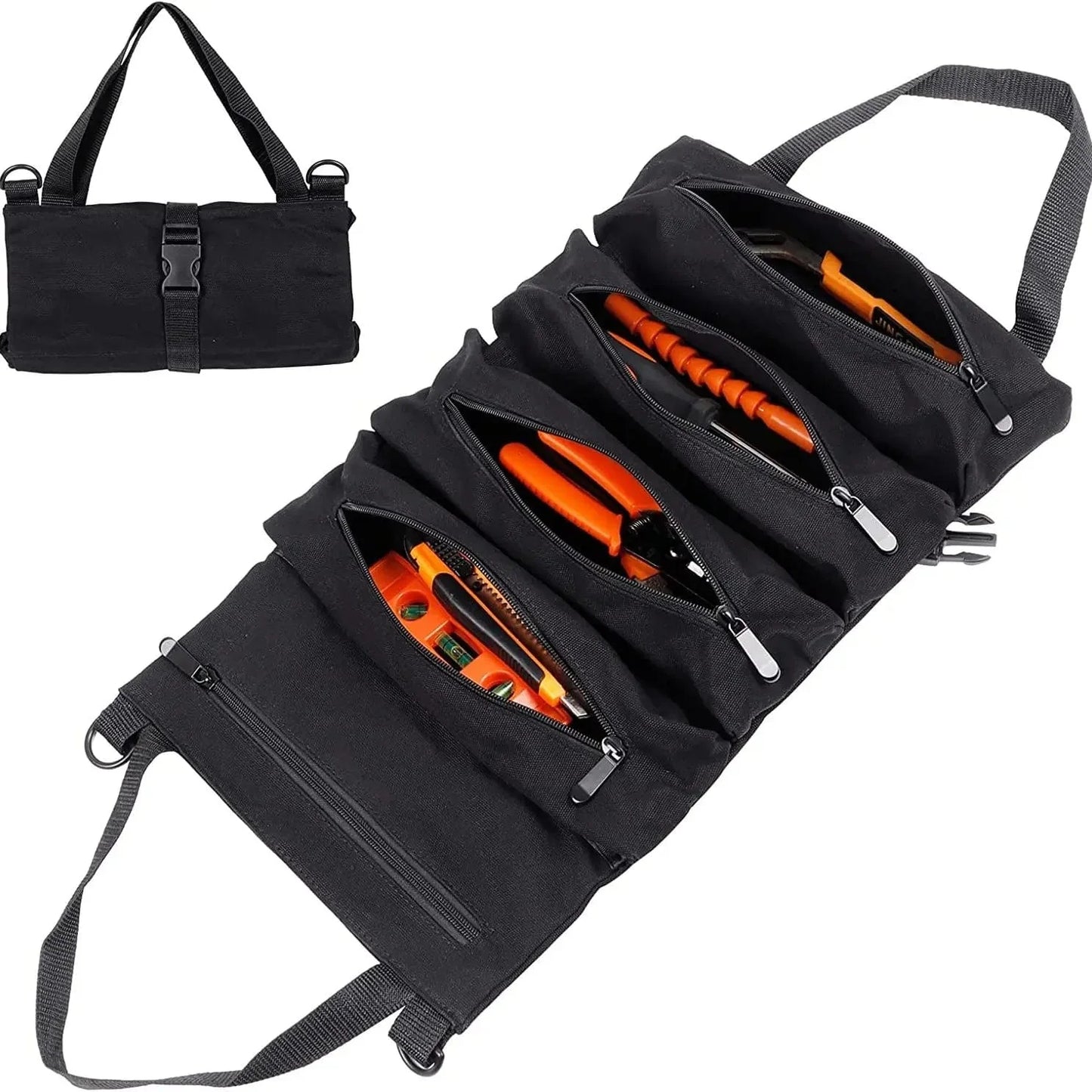 Heavy-Duty Portable Tool Organizer Roll-Up Bag