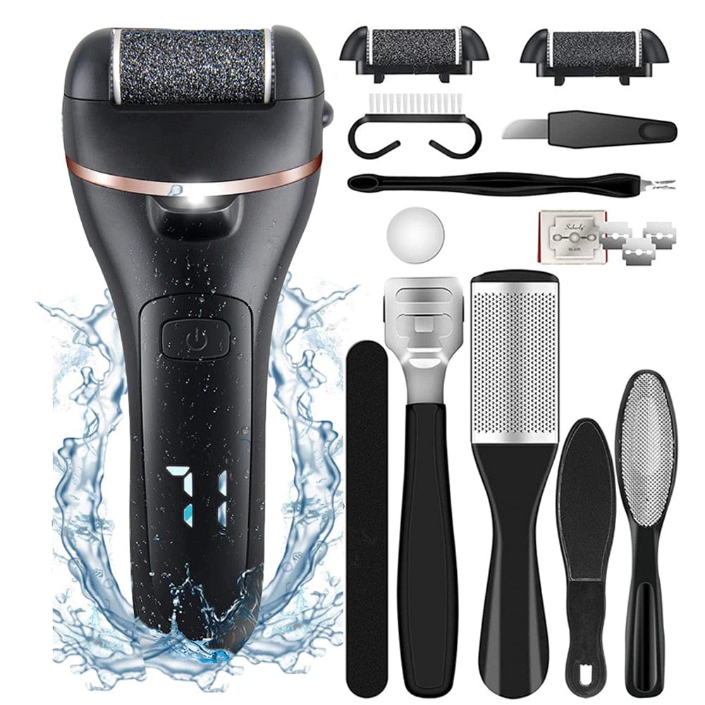 SearchFindOrder Black Rechargeable Electric Foot File Callus Remover Kit