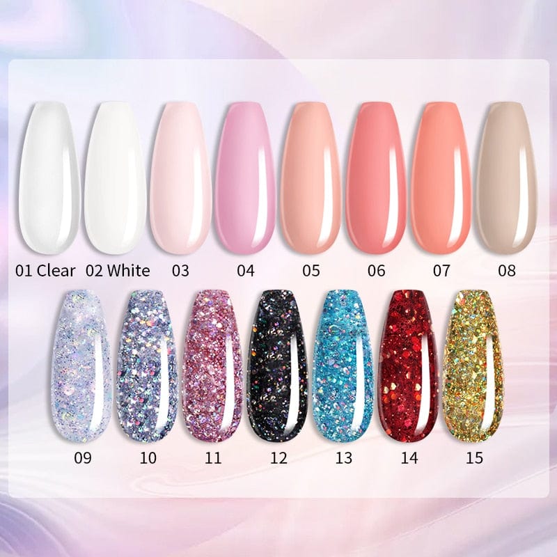 Blossom Gel French Elegance Nail Kit 15ml Quick Extension Gel Set Soak Off Formula for DIY Manicures and Nail Art Perfection