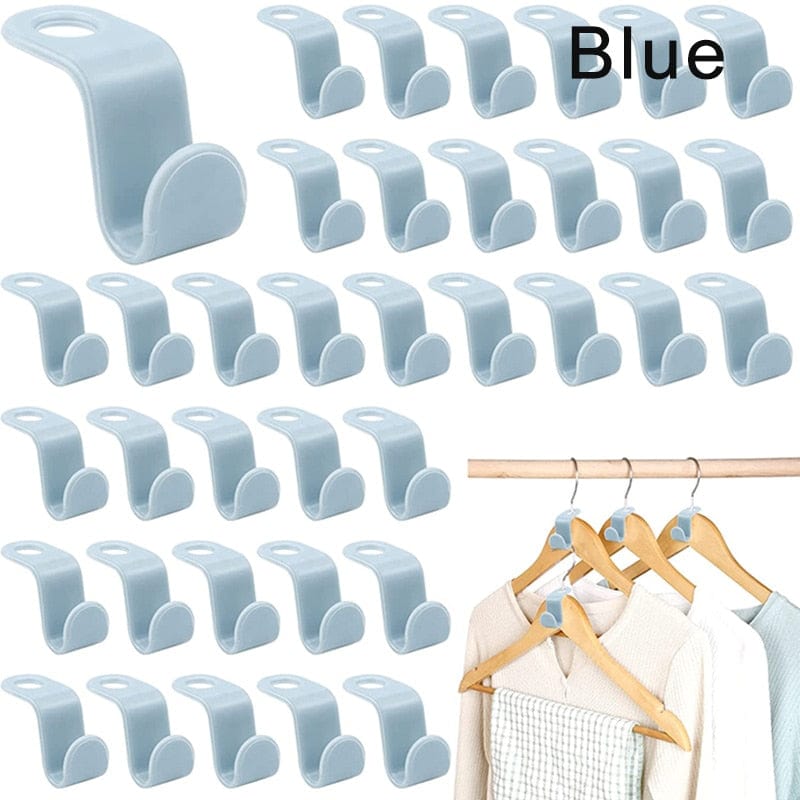 Closet Space-Saving Mini Cascading Hanger Hooks, 10pcs Wardrobe Clothes Organizer Clips