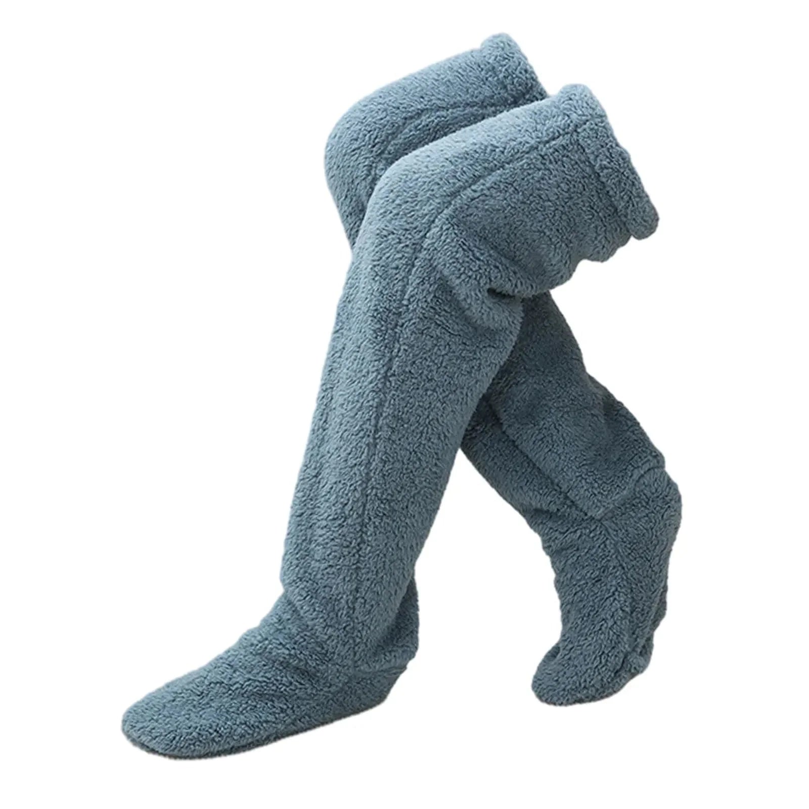 SearchFindOrder Gray 90cm / One Size Fuzzy High Over Knee Socks