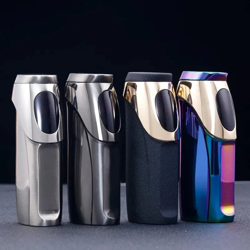 SearchFindOrder Colorful Ice Blue Flame Pro Touch Triple Torch Lighter USB Charge, Gas Mix & Electric Display