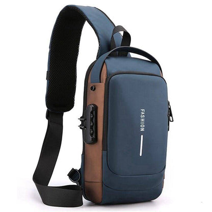 SearchFindOrder Gray Luxury Multifunctional Anti-Theft USB Charging Crossbody Travel Sling Bag