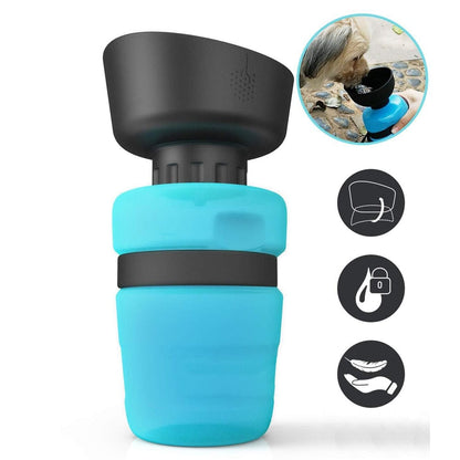 Pet Water Bottle for Dogs with Leakproof Built-in Foldable Bowl, BPA-Free