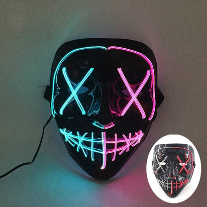 SearchFindOrder Transparent blue LED Light-Up Halloween Mask