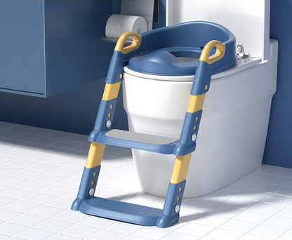 Toilet Potty Training Seat with Step Stool Ladder, For Kids, Boys, Girls, Toddlers, Comfortable Safe Potty Seat with Anti-Slip Pads Ladder