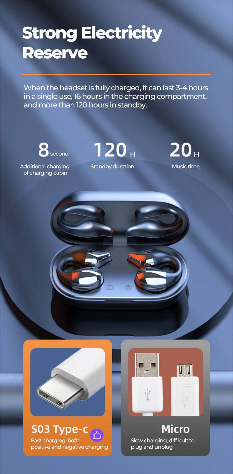 Wireless Ear Clip Bluetooth 5.2 Earphones - Smart Shop (Online Store for wise shoppers) 