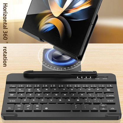 Wireless Keyboard and Mouse with Rotating Folding Stand for Samsung Galaxy Z Fold 4/3/2, iPad Tablet - Smart Shop (Online Store for wise shoppers) 