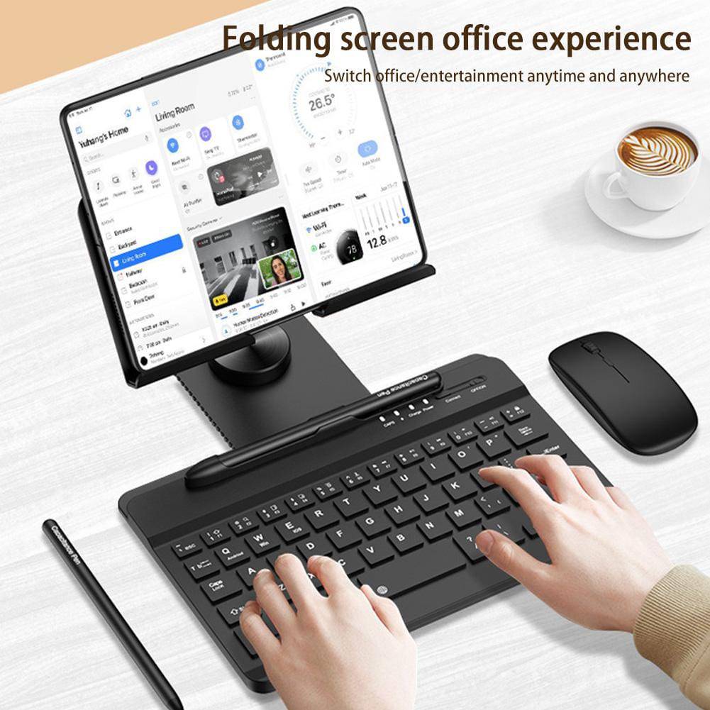 Wireless Keyboard and Mouse with Rotating Folding Stand for Samsung Galaxy Z Fold 4/3/2, iPad Tablet - Smart Shop (Online Store for wise shoppers) 