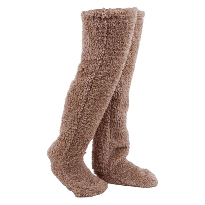 SearchFindOrder White / One Size Fuzzy High Over Knee Socks