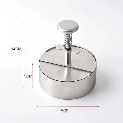 SearchFindOrder 80mm Burger Press Round Shape Stainless Steel Non-Stick Adjustable Hamburger Patty Maker