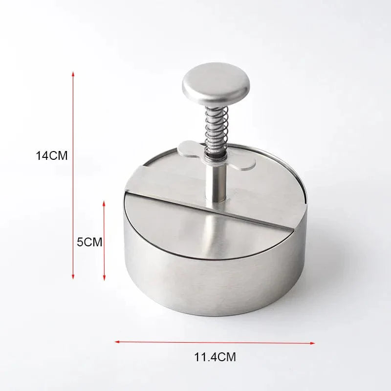 SearchFindOrder 80mm Burger Press Round Shape Stainless Steel Non-Stick Adjustable Hamburger Patty Maker