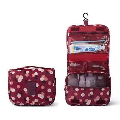 SearchFindOrder Red stars / China Waterproof Travel Cosmetic Toiletries Bag with Hook