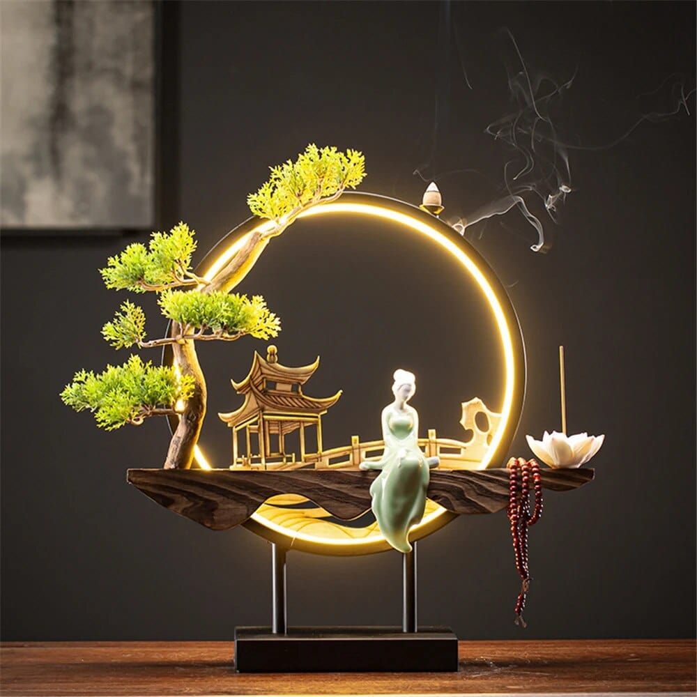 Lumina Flow Ceramic Incense Burner Night-Time Elegance