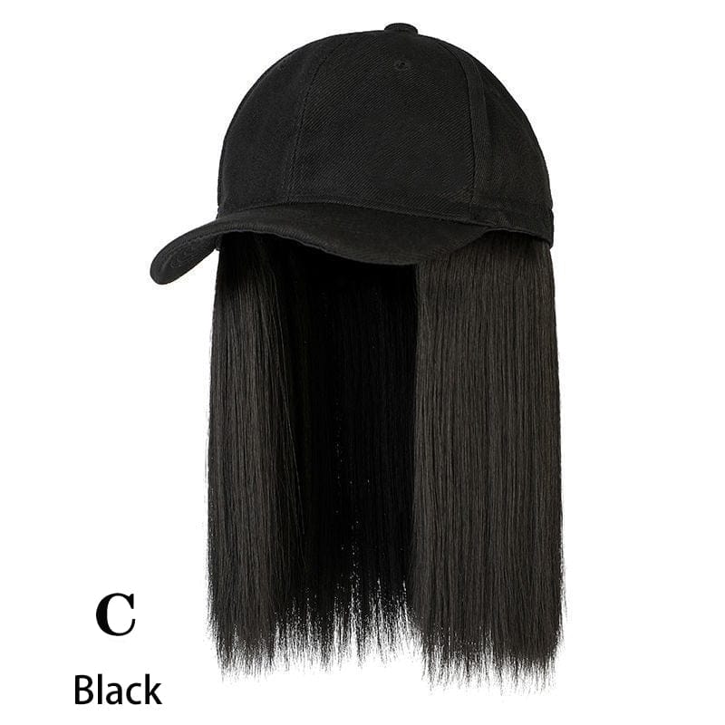 SearchFindOrder B dark brown Knitted Long Hair Wig Beanie