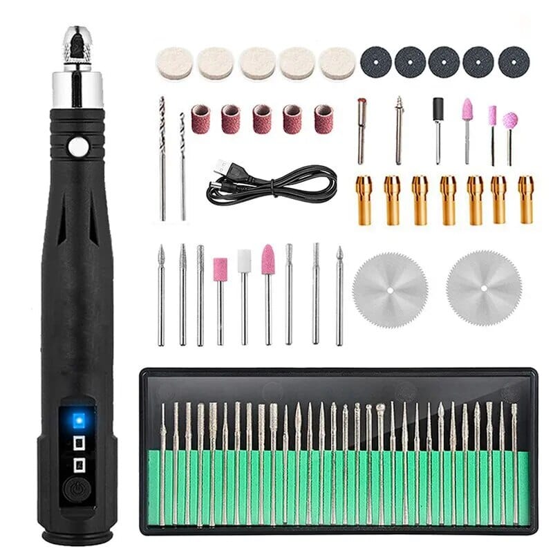 Mini Cordless Rotary Tool, Portable 5V Jewelry Polishing Kit with 120 Pieces Rotary Accessory Kit, Max Speed Load up to 15000 RPM, USB Charging, Engraving Pen, Polishing, Grinding, DIY Crafts