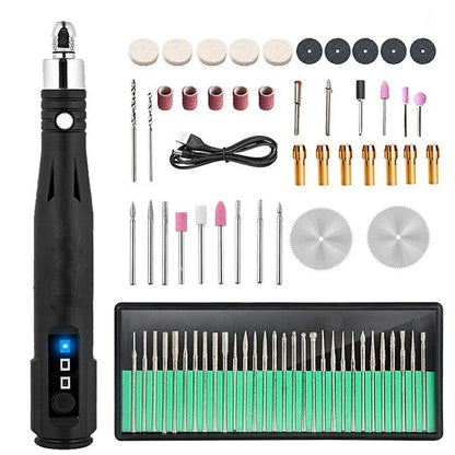 Mini Cordless Rotary Tool, Portable 5V Jewelry Polishing Kit with 120 Pieces Rotary Accessory Kit, Max Speed Load up to 15000 RPM, USB Charging, Engraving Pen, Polishing, Grinding, DIY Crafts