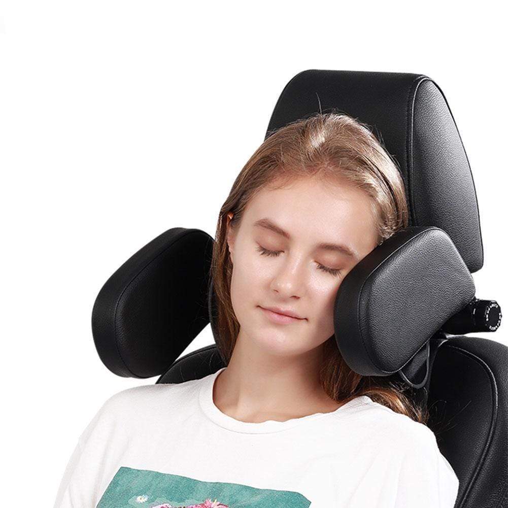 SearchFindOrder Black  Leather Car Seat Headrest Sleep Cushion