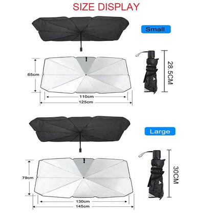 Car Windshield Sun Shade Umbrella, Foldable Car Umbrella UV Block Sunshade Cover