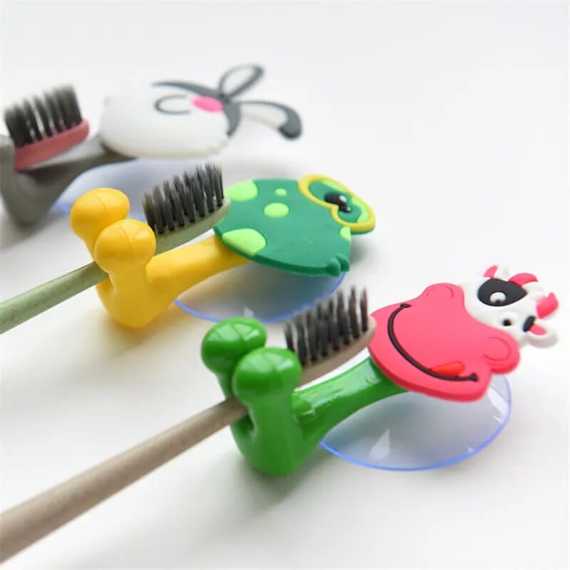 SearchFindOrder CF003-4 Cartoon Critter Brush Wall Mount Hygienic Toothbrush Storage & Bathroom Organizer