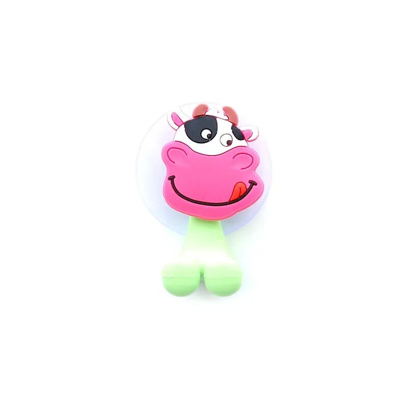 Cute Cartoon Animal Kids Toothbrush Holder, Suction Cup Hook