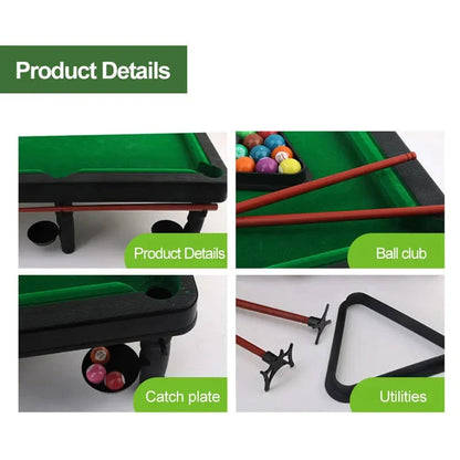 Mini Pool Table for Kids with 2 Pool Cues, Set of Billiard Balls and Rack - Complete Small Pool Table Set for Children - Great Gift Idea for Boys and Girls