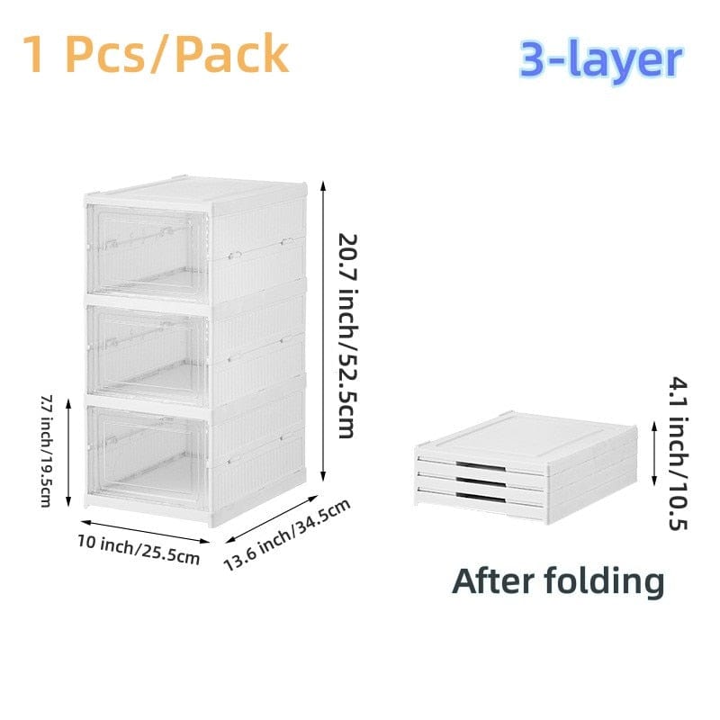 SearchFindOrder China / 6-layer 6-Tier Stackable Sneaker Storage: Transparent, Dustproof, Foldable Shoe Boxes